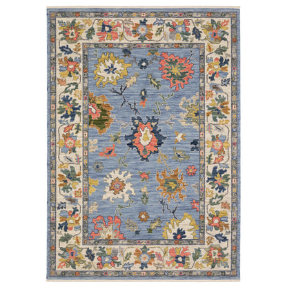 Lucca 2889A Blue Floral Rug