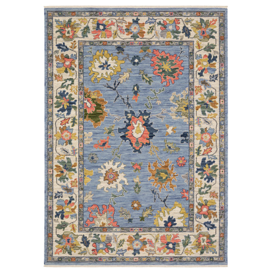 Lucca 2889A Blue Floral Rug