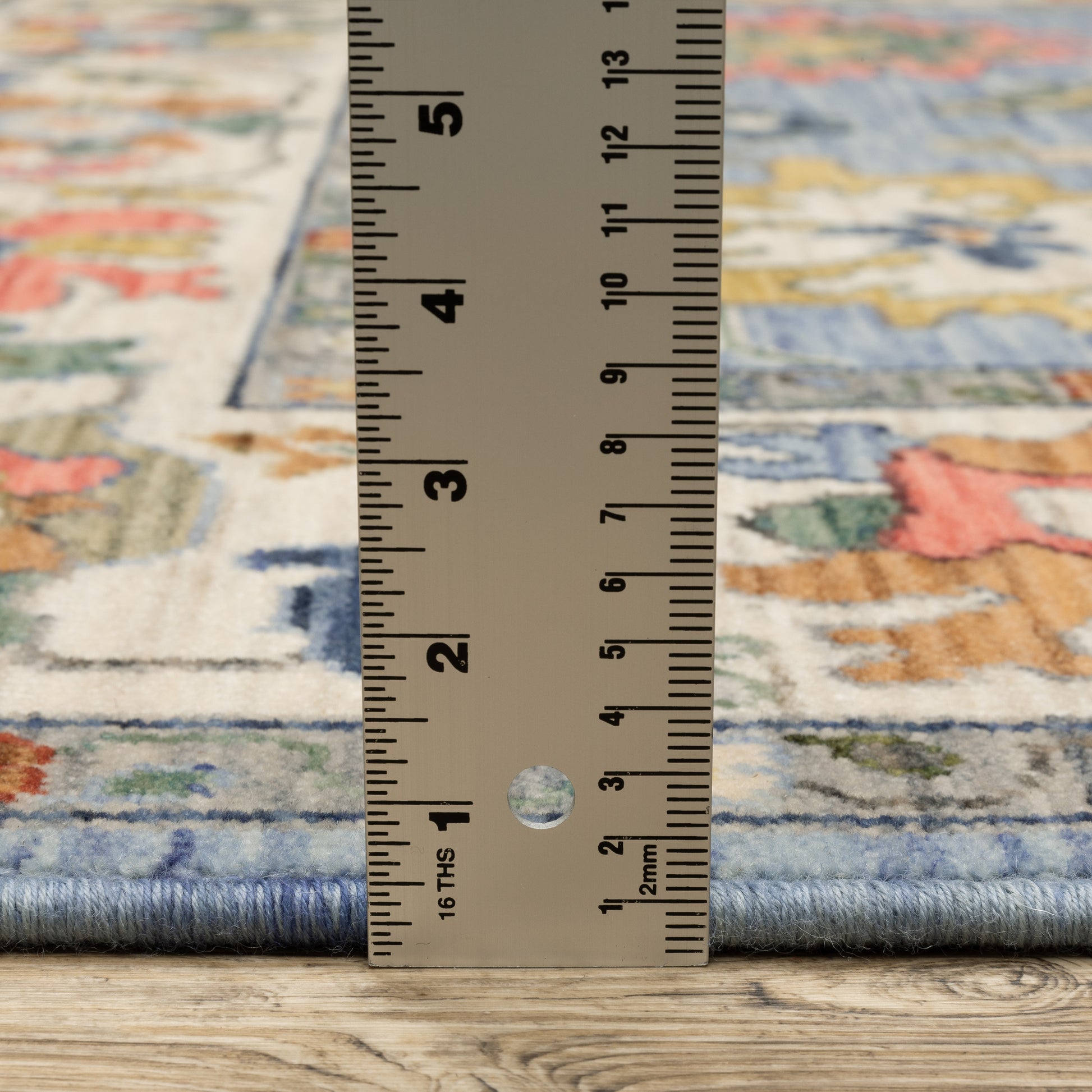 Lucca Floral Blue/ Multi Oriental Cut Pile Rug