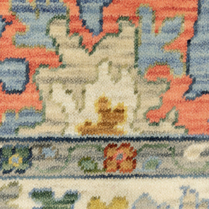 Lucca Floral Blue/ Multi Oriental Cut Pile Rug