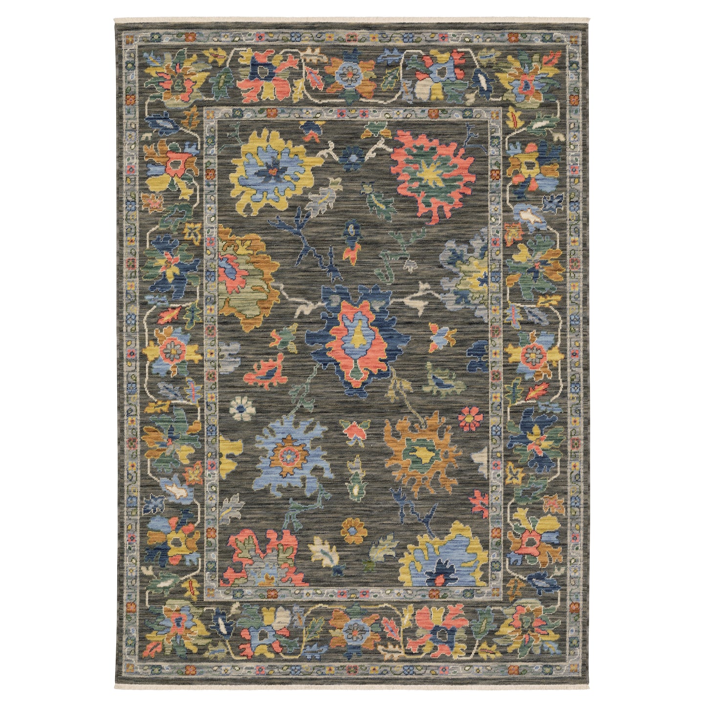 Lucca 2889E Grey Floral Rug