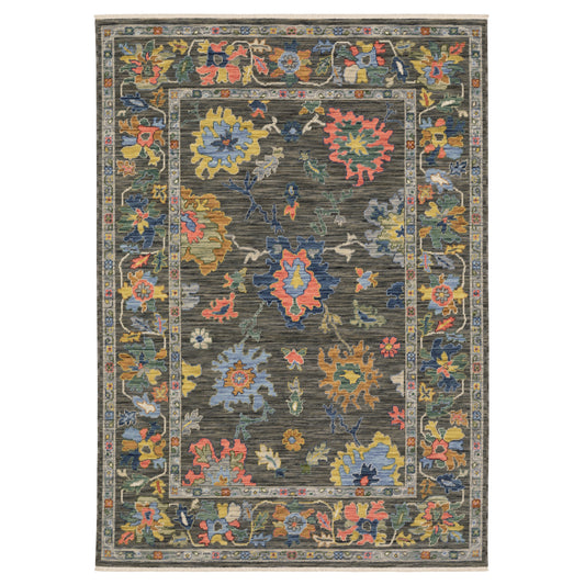 Lucca 2889E Grey Floral Rug