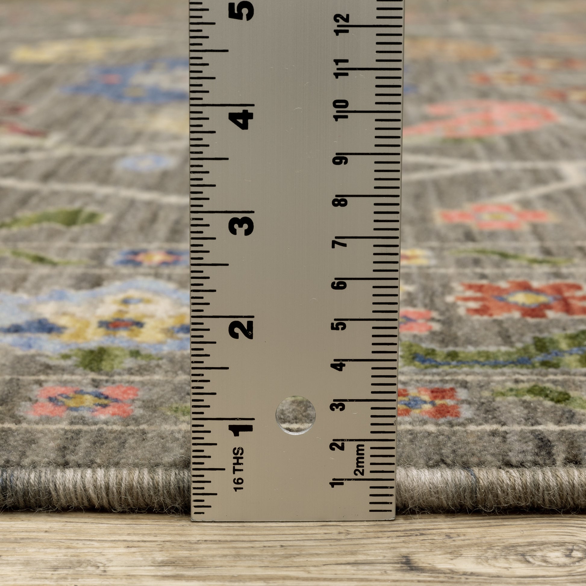 Lucca Oriental Grey/ Multi Cut Pile Rug