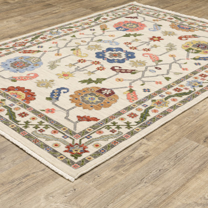 Lucca Oriental Ivory/ Multi Cut Pile Rug