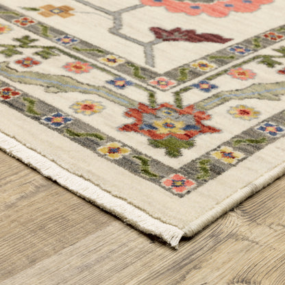 Lucca Oriental Ivory/ Multi Cut Pile Rug
