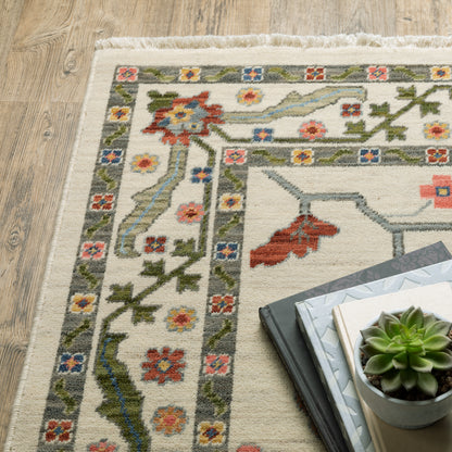 Lucca Oriental Ivory/ Multi Cut Pile Rug