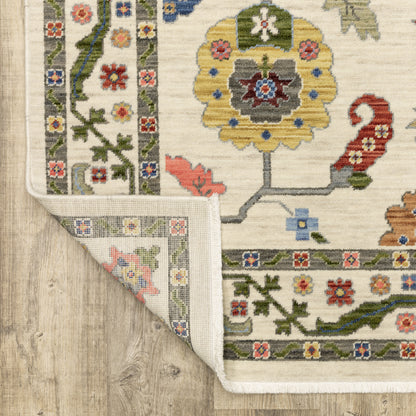Lucca Oriental Ivory/ Multi Cut Pile Rug