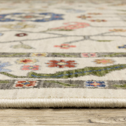 Lucca Oriental Ivory/ Multi Cut Pile Rug