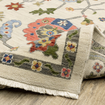 Lucca Oriental Ivory/ Multi Cut Pile Rug