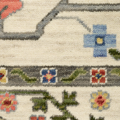 Lucca Oriental Ivory/ Multi Cut Pile Rug