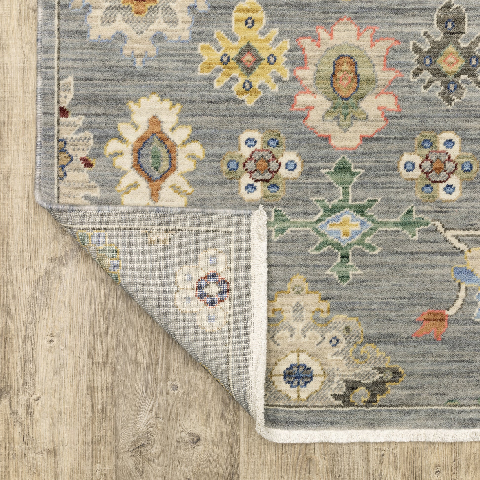 Lucca Oriental Grey/ Multi Cut Pile Rug