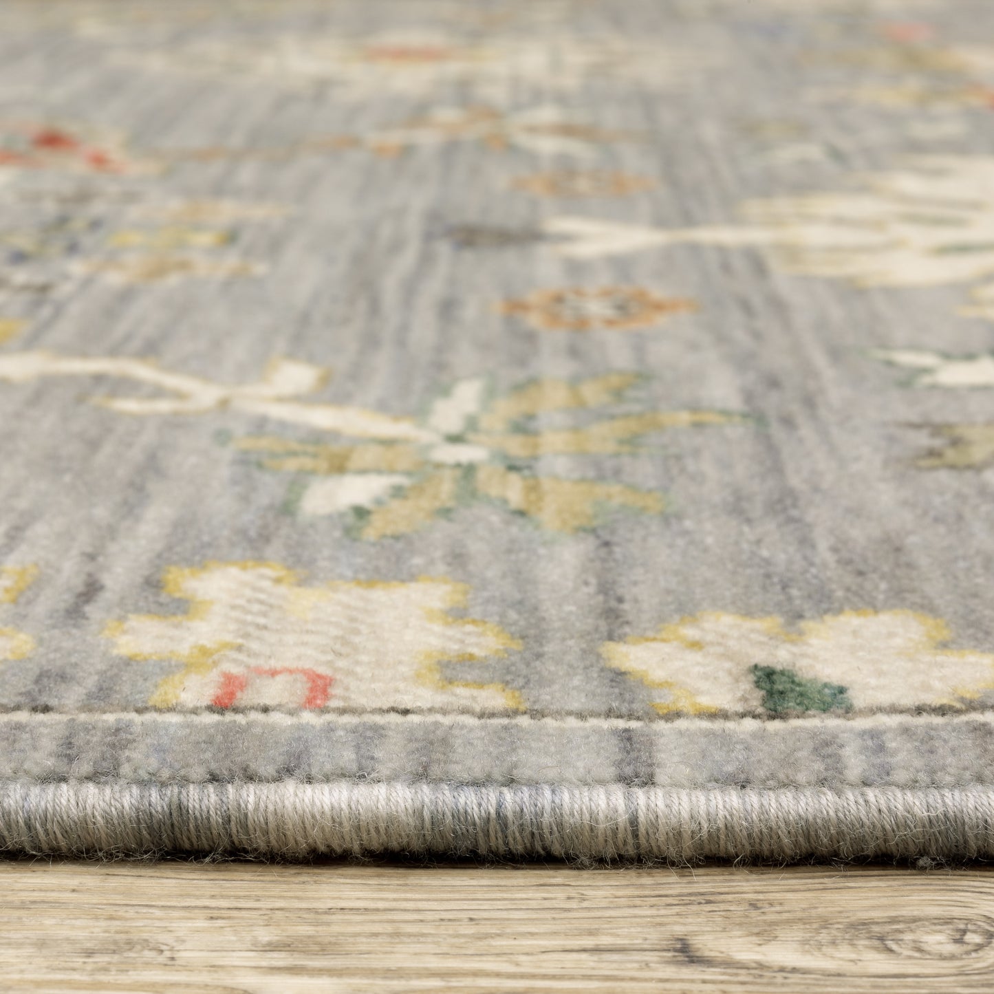 Lucca Oriental Grey/ Multi Cut Pile Rug