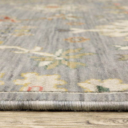 Lucca Oriental Grey/ Multi Cut Pile Rug