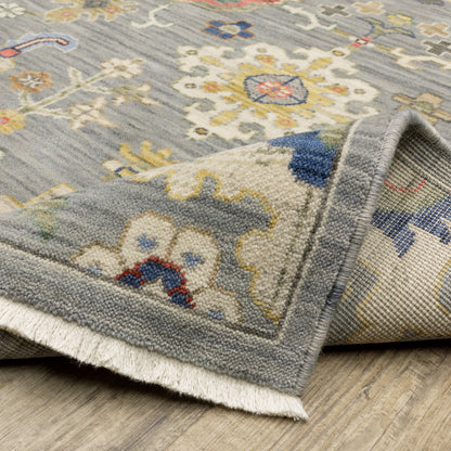 Lucca Oriental Grey/ Multi Cut Pile Rug