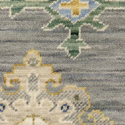 Lucca Oriental Grey/ Multi Cut Pile Rug