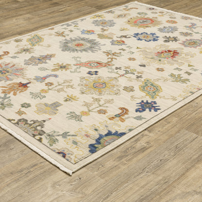 Lucca Oriental Ivory/ Multi Cut Pile Rug