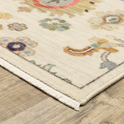Lucca Oriental Ivory/ Multi Cut Pile Rug