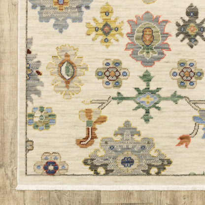 Lucca Oriental Ivory/ Multi Cut Pile Rug