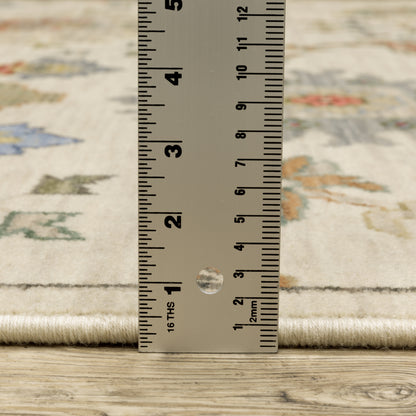 Lucca Oriental Ivory/ Multi Cut Pile Rug