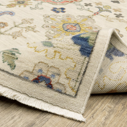 Lucca Oriental Ivory/ Multi Cut Pile Rug
