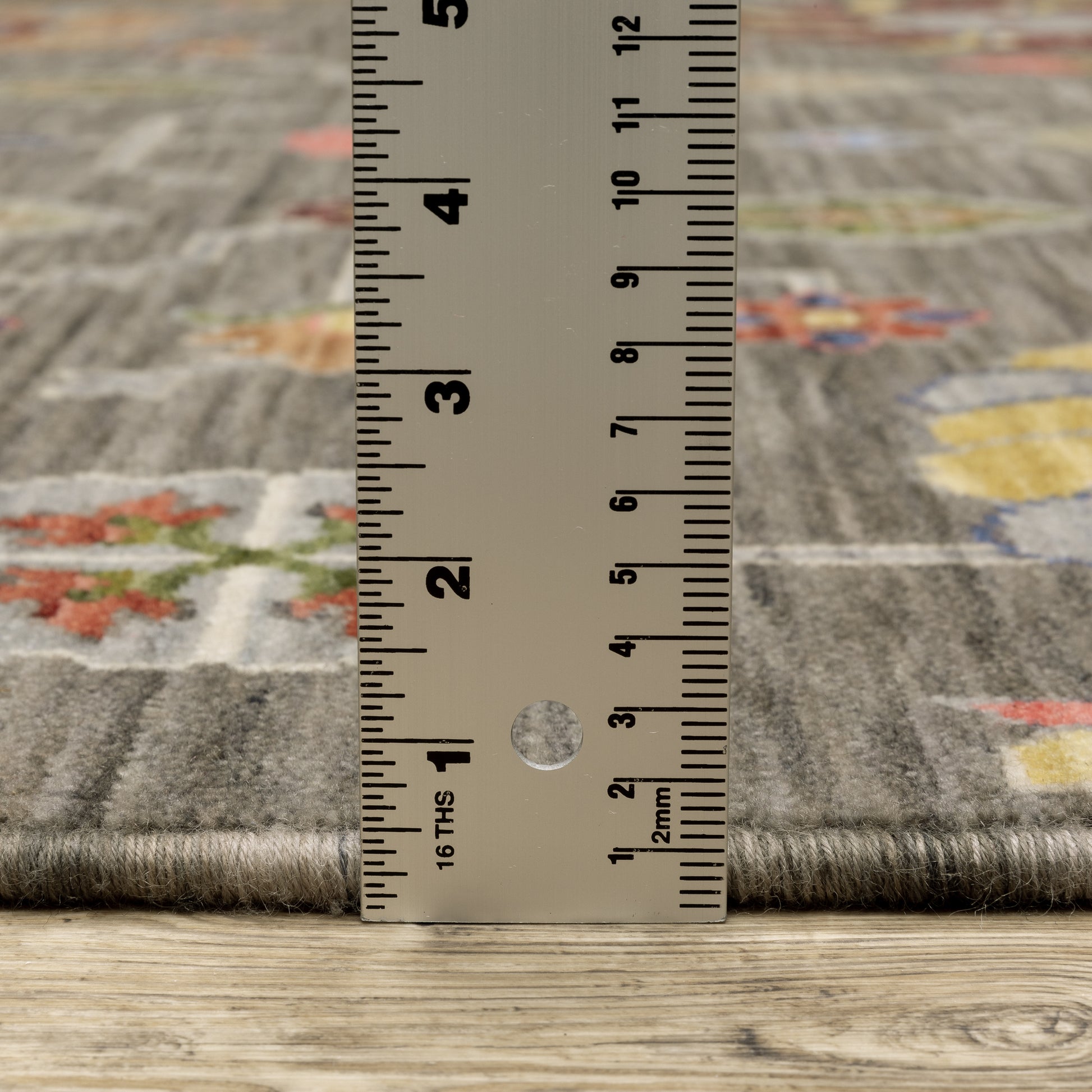 Lucca Oriental Grey/ Multi Cut Pile Rug