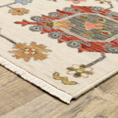 Lucca Oriental Ivory/ Multi Cut Pile Rug