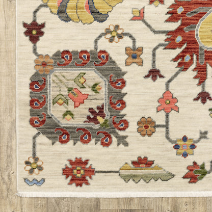 Lucca Oriental Ivory/ Multi Cut Pile Rug