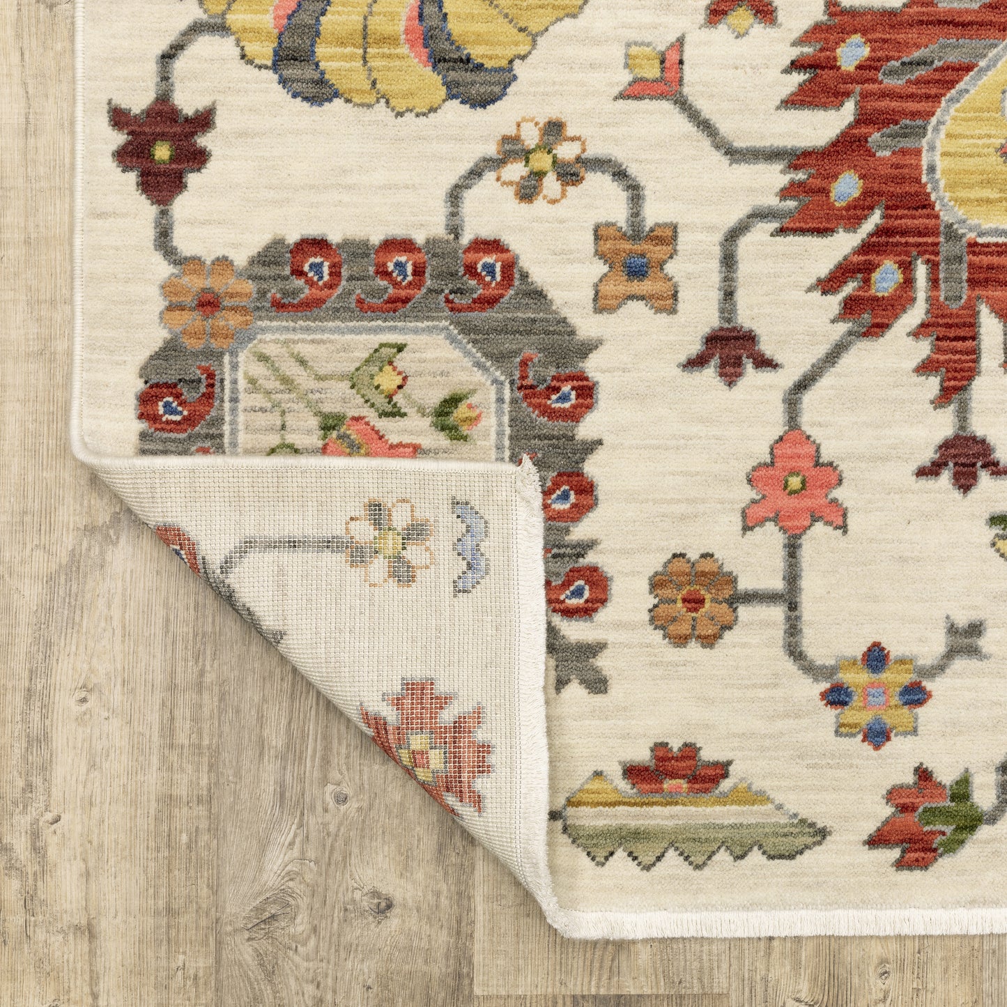 Lucca Oriental Ivory/ Multi Cut Pile Rug