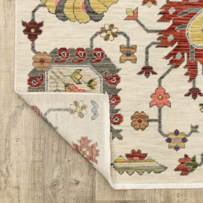 Lucca Oriental Ivory/ Multi Cut Pile Rug
