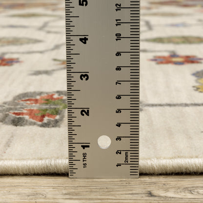Lucca Oriental Ivory/ Multi Cut Pile Rug