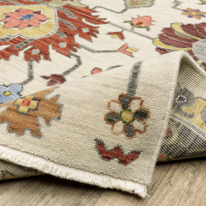 Lucca Oriental Ivory/ Multi Cut Pile Rug