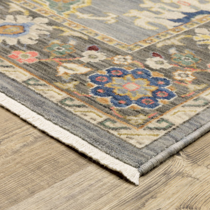 Lucca Oriental Blue/ Multi Cut Pile Rug