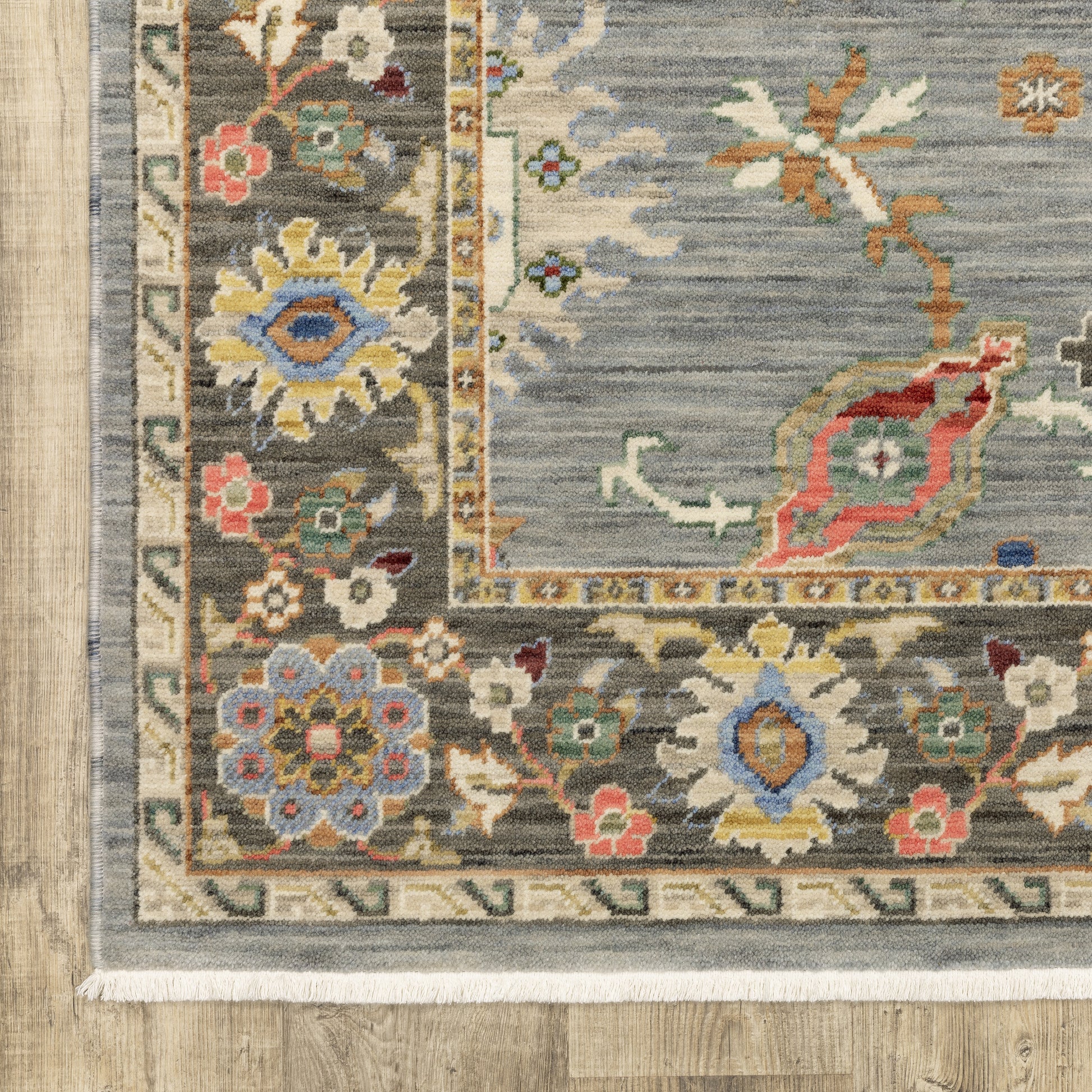 Lucca Oriental Blue/ Multi Cut Pile Rug
