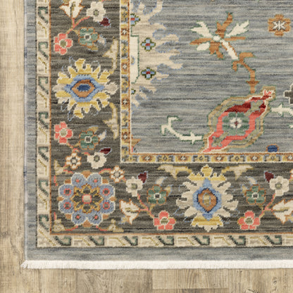 Lucca Oriental Blue/ Multi Cut Pile Rug