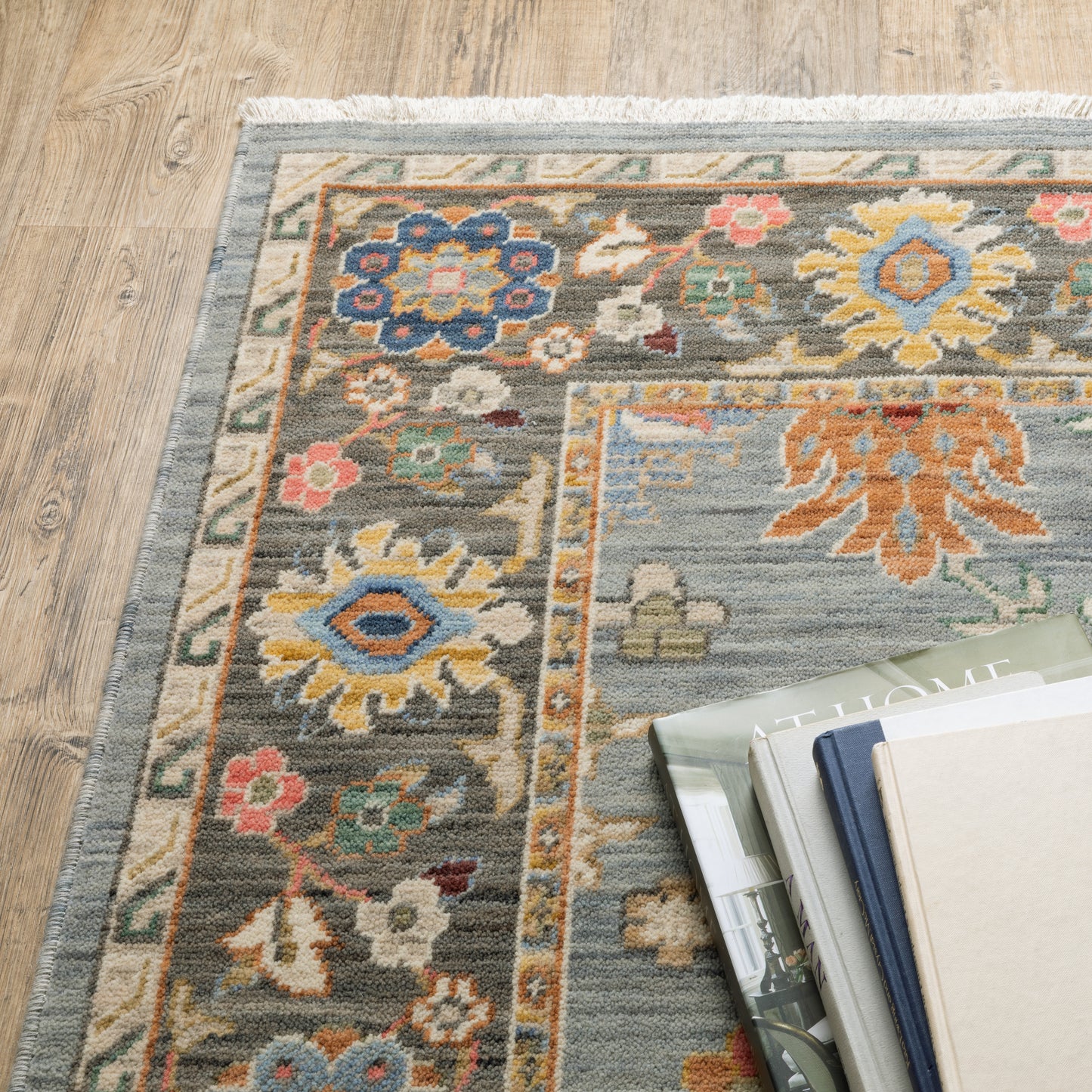 Lucca Oriental Blue/ Multi Cut Pile Rug