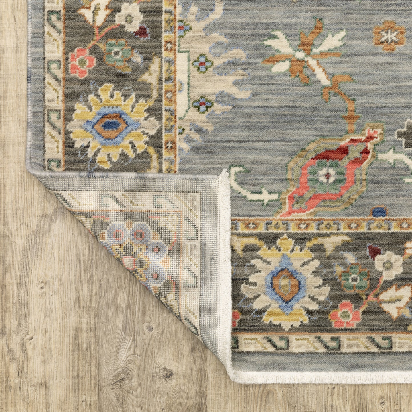 Lucca Oriental Blue/ Multi Cut Pile Rug