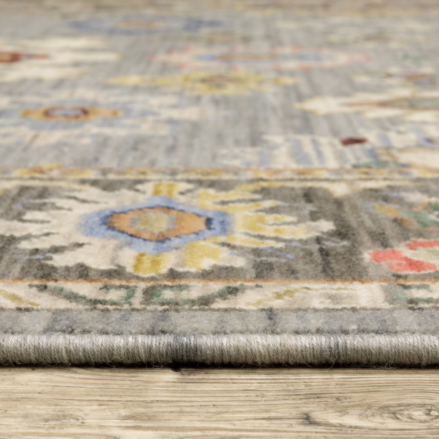 Lucca Oriental Blue/ Multi Cut Pile Rug