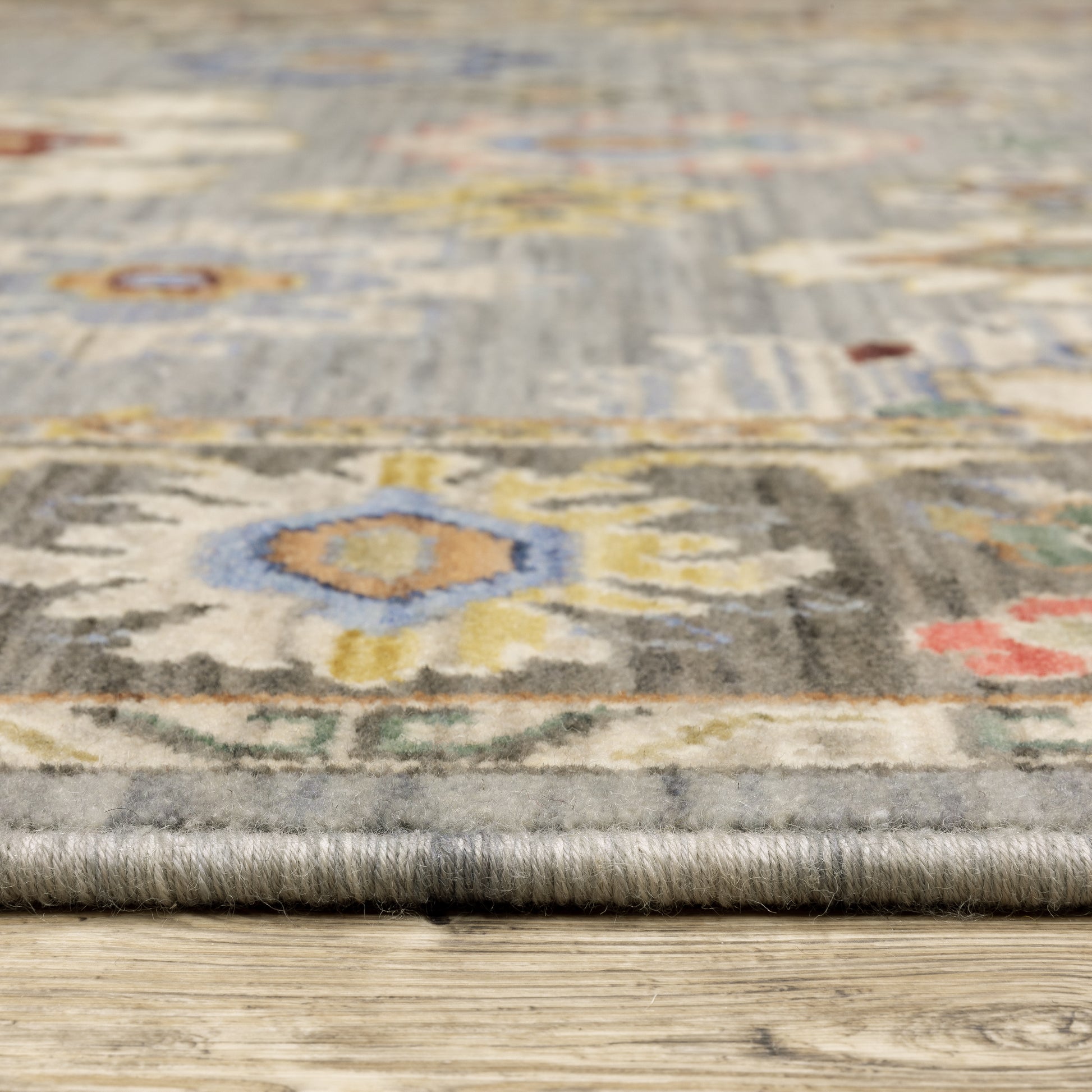 Lucca Oriental Blue/ Multi Cut Pile Rug