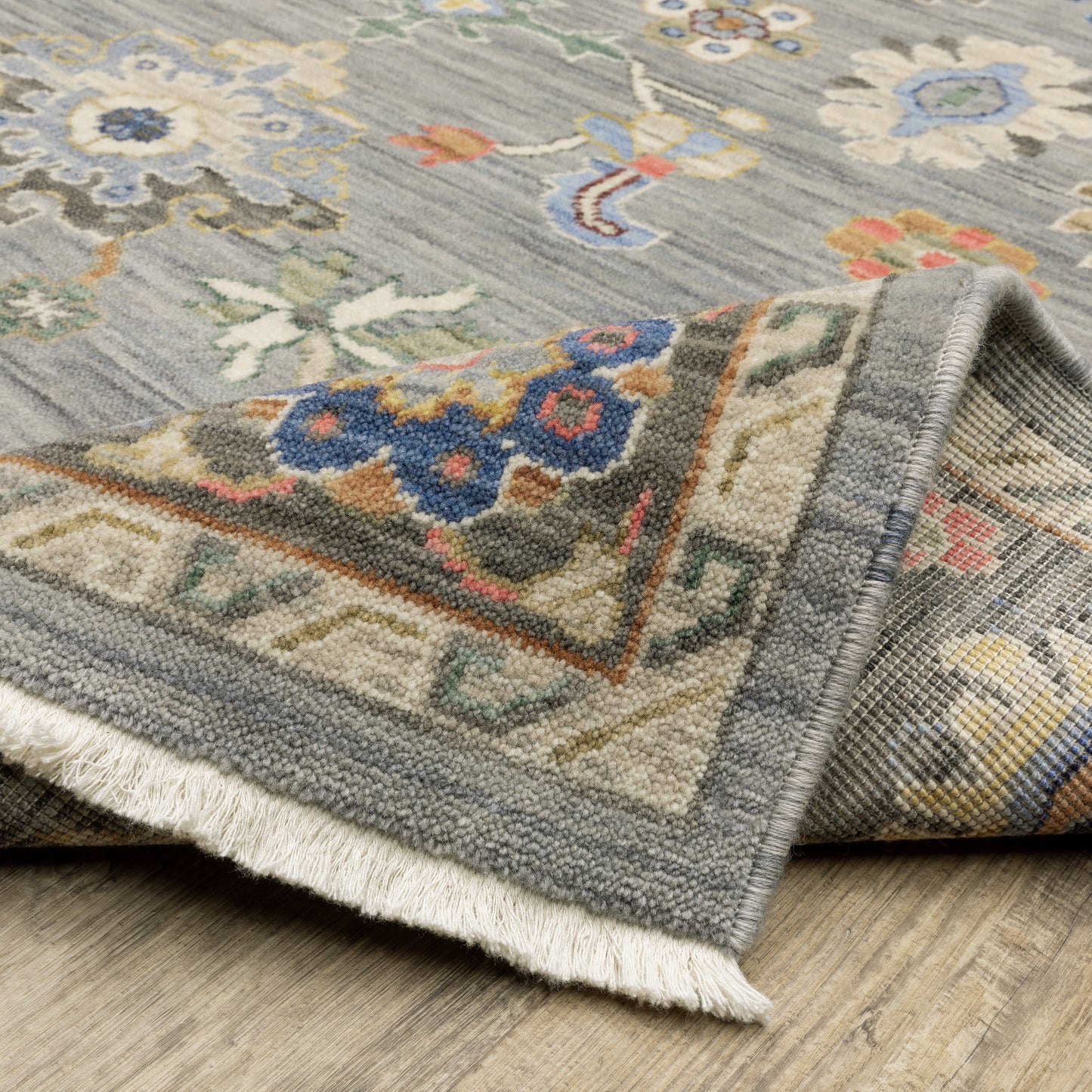 Lucca Oriental Blue/ Multi Cut Pile Rug