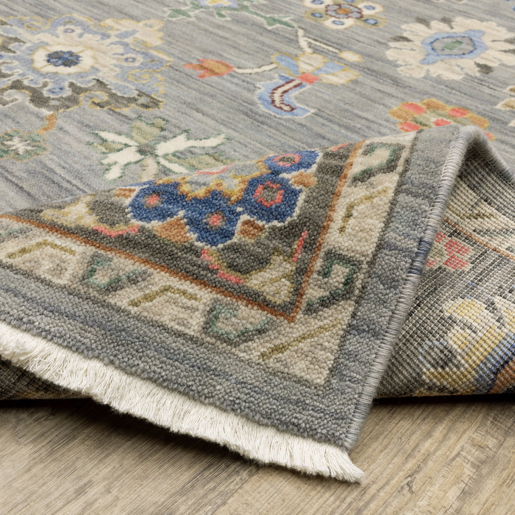 Lucca Oriental Blue/ Multi Cut Pile Rug