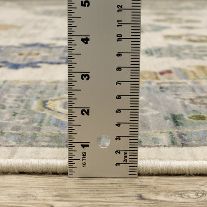 Lucca Oriental Ivory/ Blue Cut Pile Rug