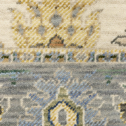 Lucca Oriental Ivory/ Blue Cut Pile Rug
