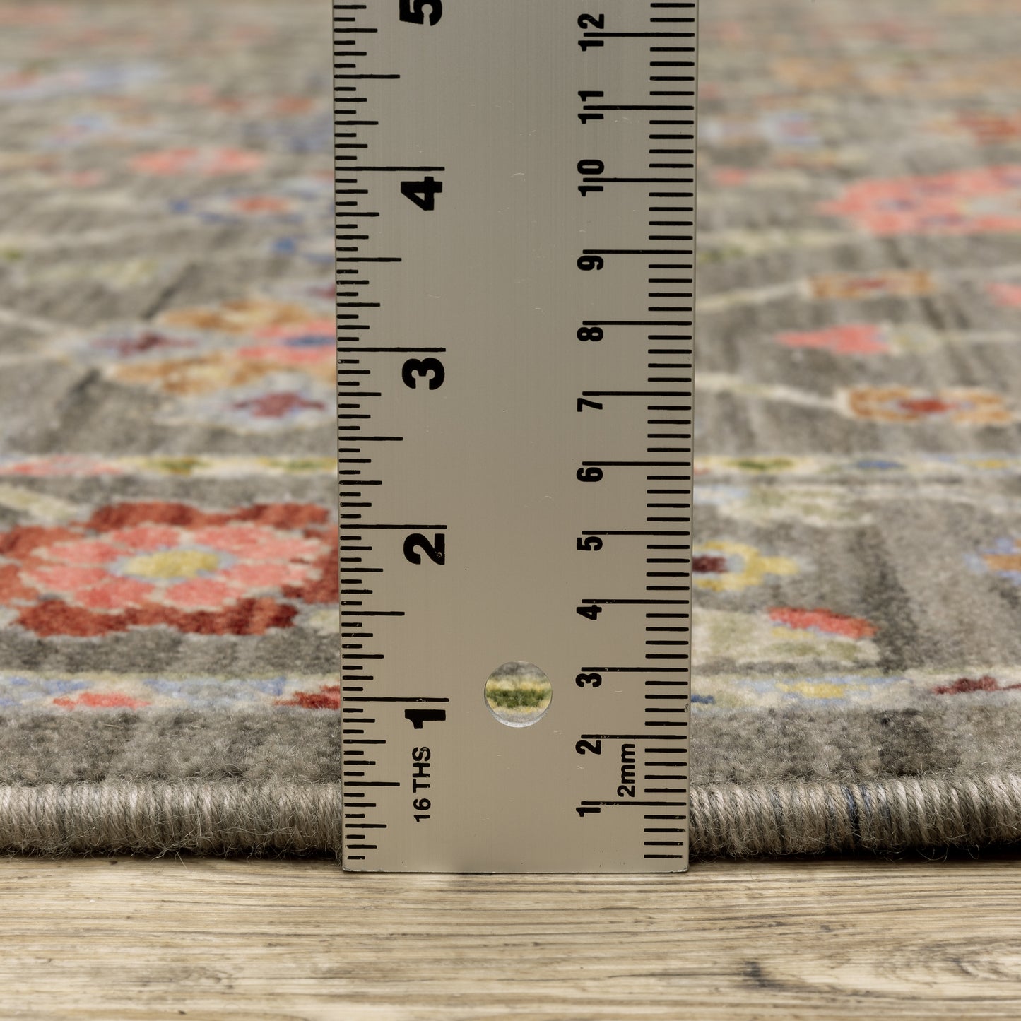 Lucca Oriental Grey/ Multi Cut Pile Rug