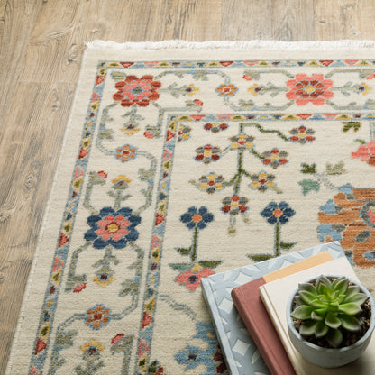 Lucca Oriental Ivory/ Multi Cut Pile Rug