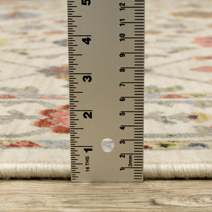 Lucca Oriental Ivory/ Multi Cut Pile Rug
