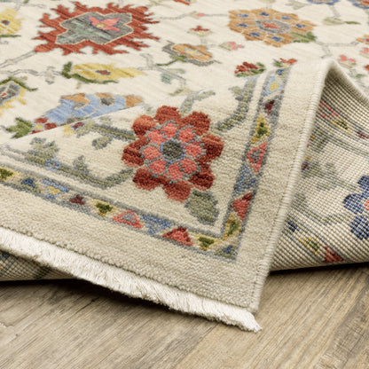 Lucca Oriental Ivory/ Multi Cut Pile Rug