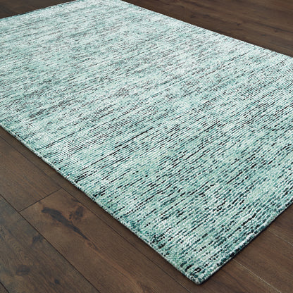 Lucent Solid Blue/ Teal Mixed Pile Rug