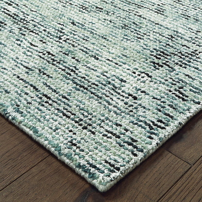 Lucent Solid Blue/ Teal Mixed Pile Rug
