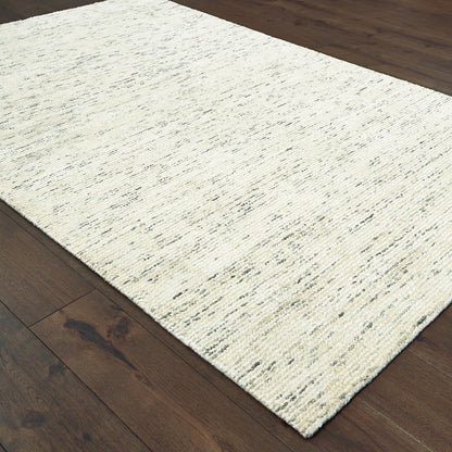 Lucent Solid Ivory/ Stone Mixed Pile Rug