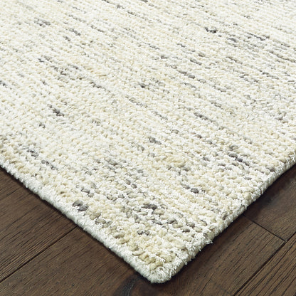 Lucent Solid Ivory/ Stone Mixed Pile Rug